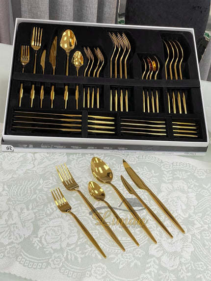 FERVEO FERVEO Sara Bestekset 6-Persoons | 36 Delig  - Goud