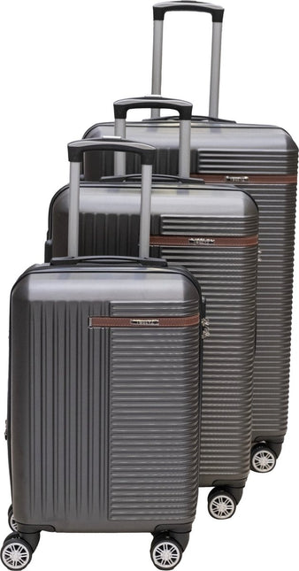 Liman Home Decor - Liman Online 3-delig Kofferset -  Zwart Handbagage - Verrijdbaar op 4 Wielen - Stevig ABS - TSA Slot -Lichtgewicht, Trolley